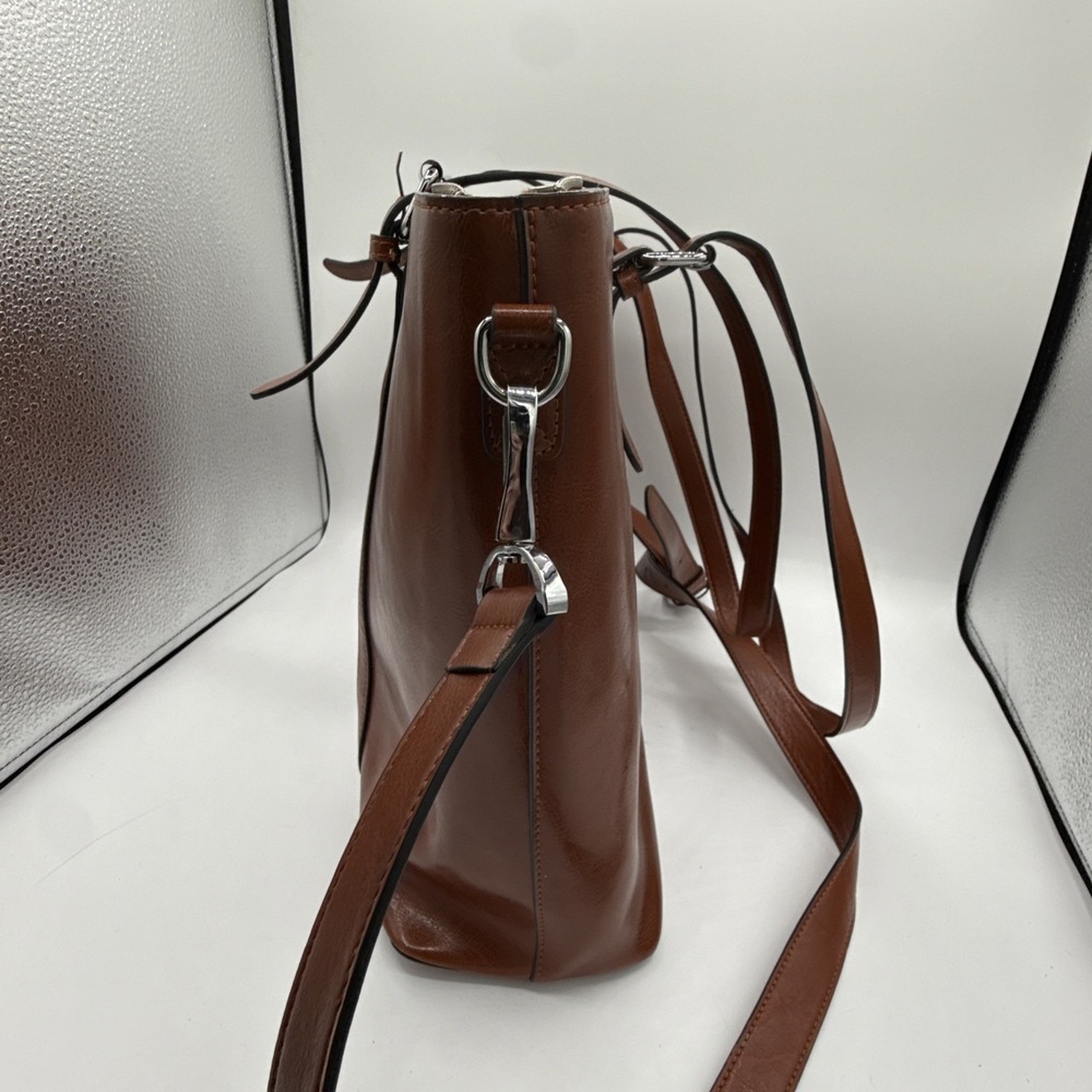 BOSTANTEN Brown Leather Briefcase Shoulder Bag 17" Laptop Case - Picture 4 of 14